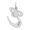 Sterling Silver Large Script Initial Letter E Charm Jewerly 21mm x 17mm